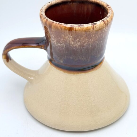 Arkansas Ceramic Pottery Mug Birds Flowers Spill-Proof Brown Beige Vtg 2 - Picture 8 of 8